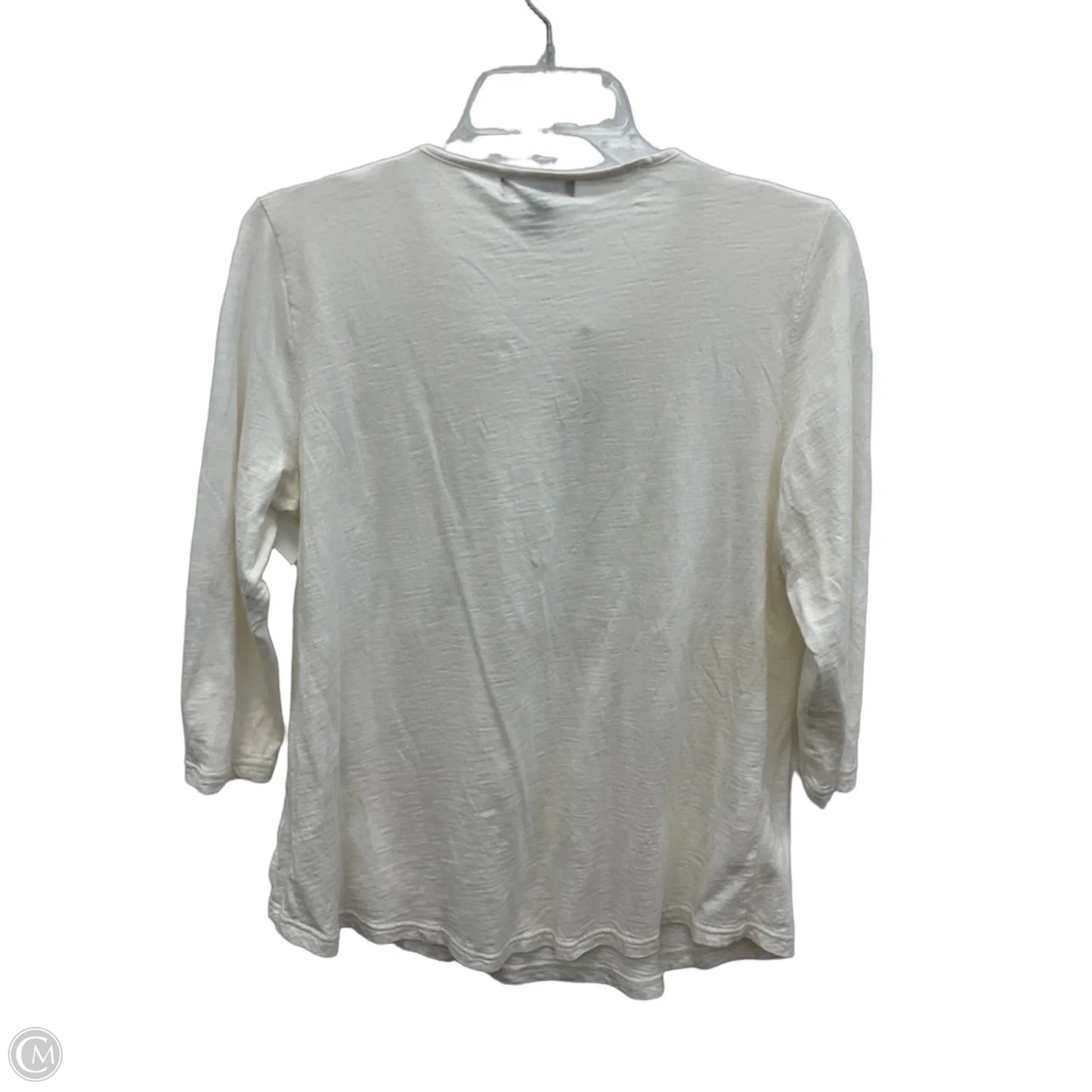 Top 3/4 Sleeve By Chaps In White, Size: M