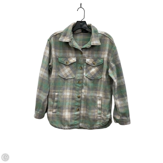 Jacket Shirt By Members Mark In Blue & Green, Size: S