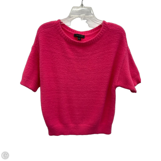 Sweater Short Sleeve By Ann Taylor In Pink, Size: L