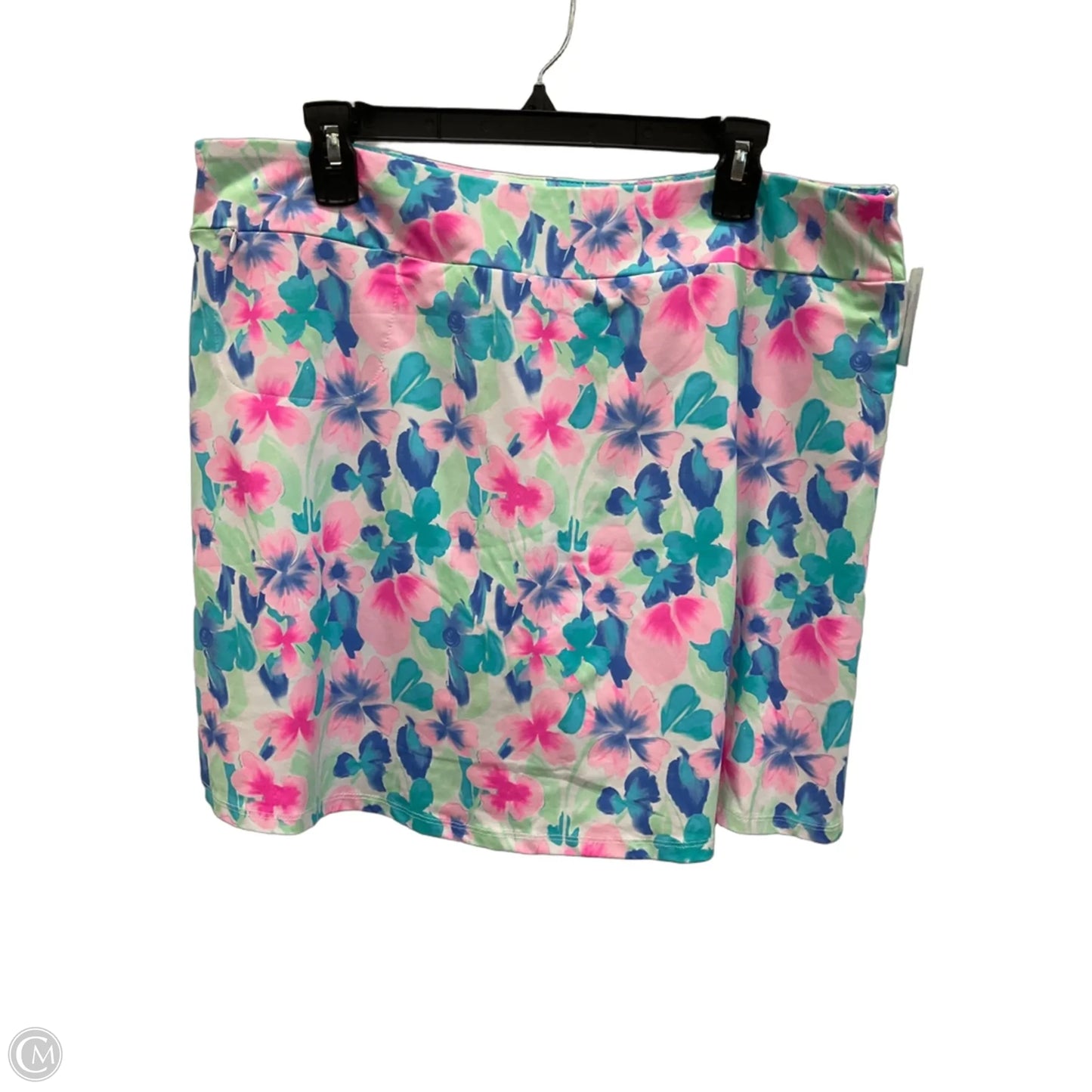 Athletic Skort By Lulu B In Floral Print, Size: Xl
