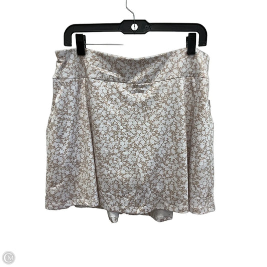 Athletic Skort By Adidas In Tan & White, Size: L