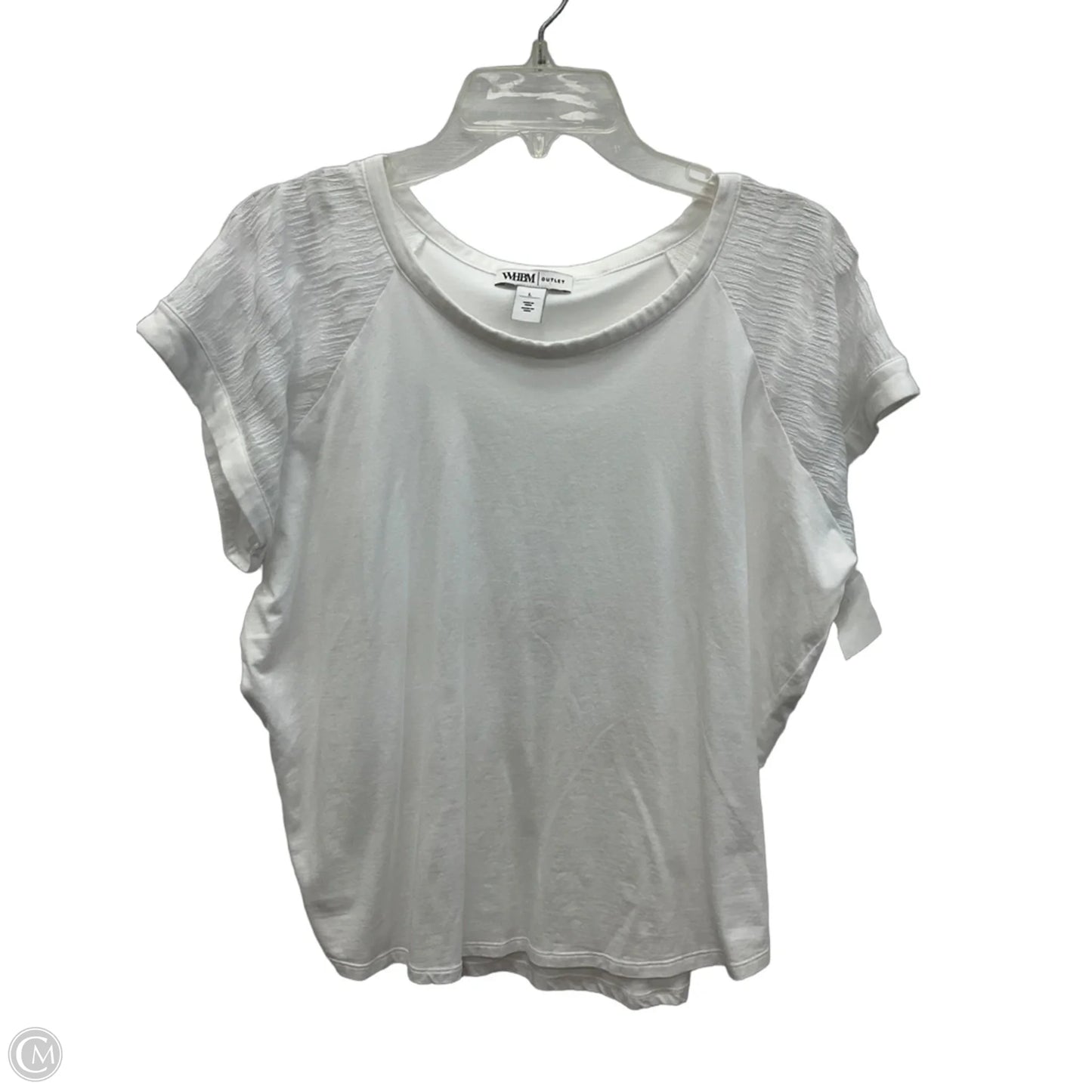 Top Short Sleeve Basic By White House Black Market In White, Size: L