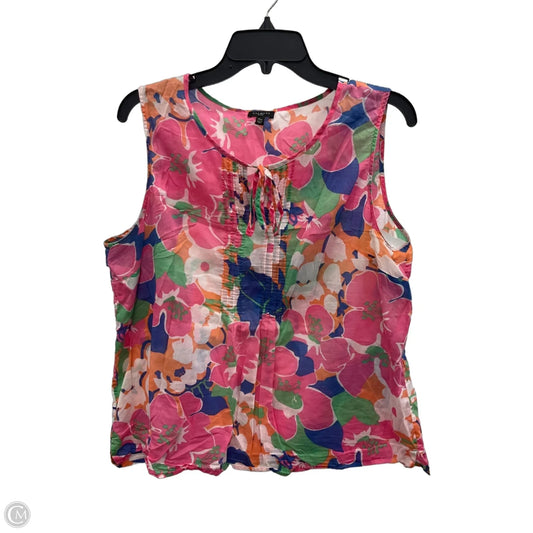 Top Sleeveless By Talbots In Floral Print, Size: Xlp