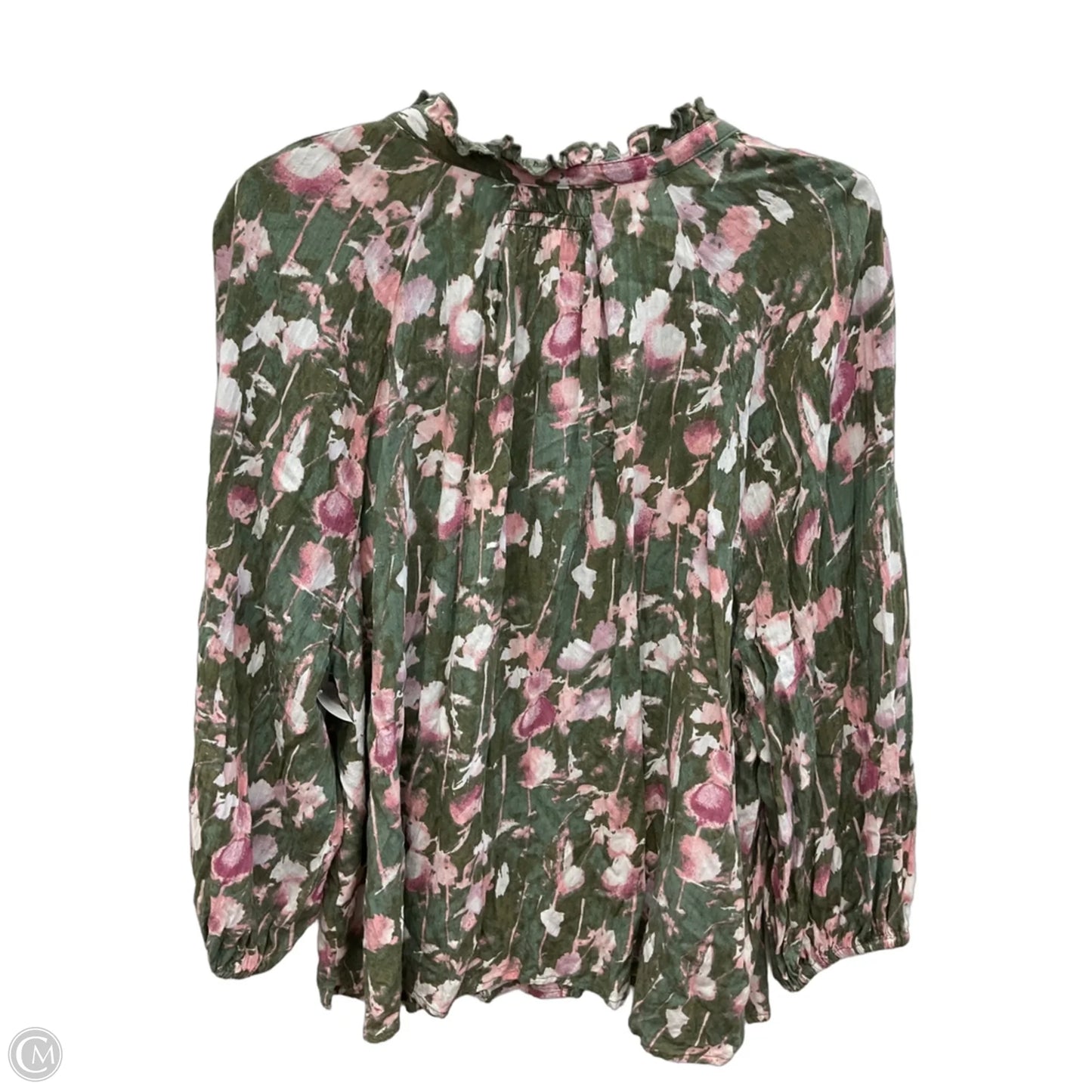 Top Long Sleeve By Caslon In Green & Pink, Size: 2x