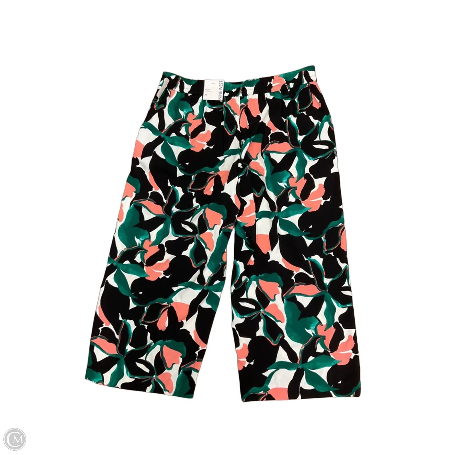 Pants Wide Leg By Nine West In Black & Green, Size: Xl