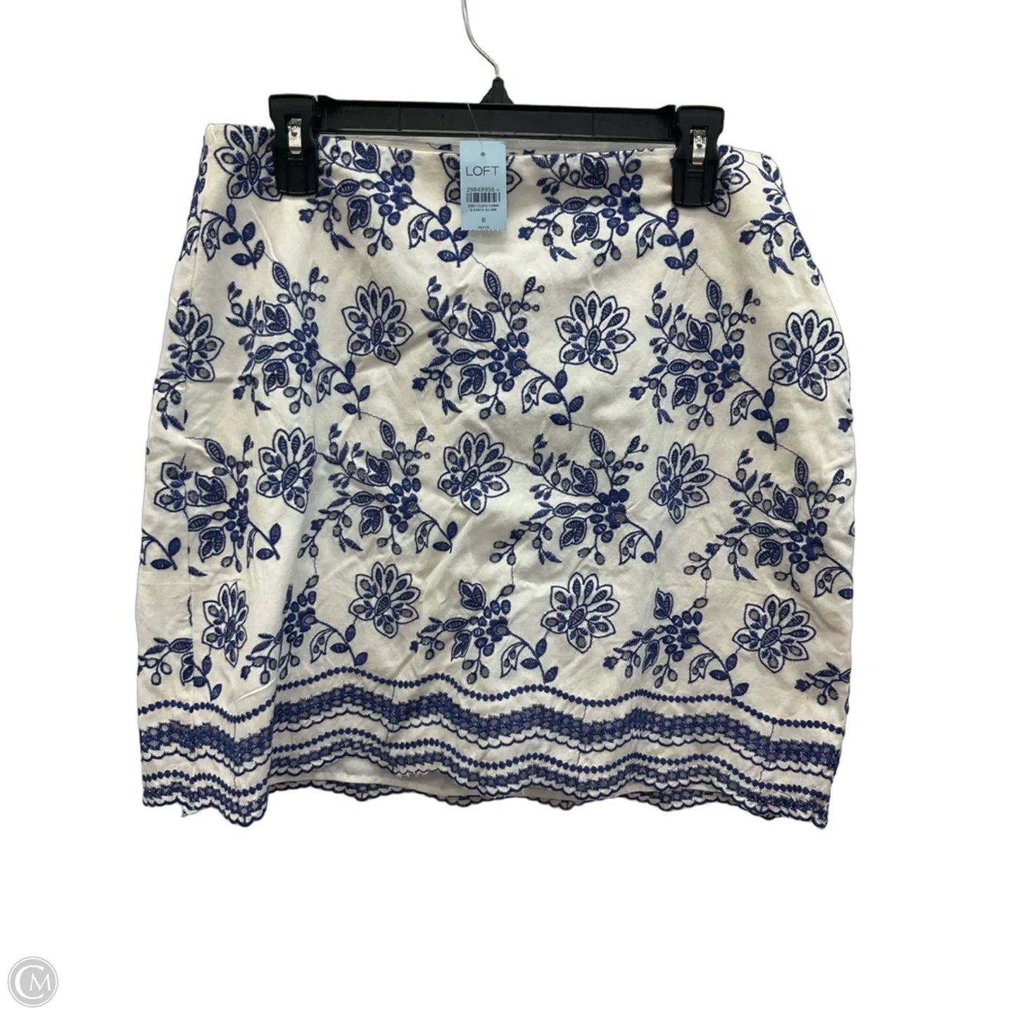 Skirt Mini & Short By Loft In Blue & White, Size: 8p