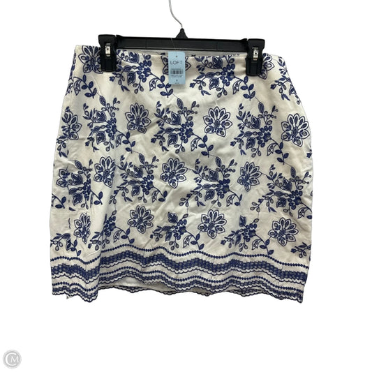 Skirt Mini & Short By Loft In Blue & White, Size: 8p