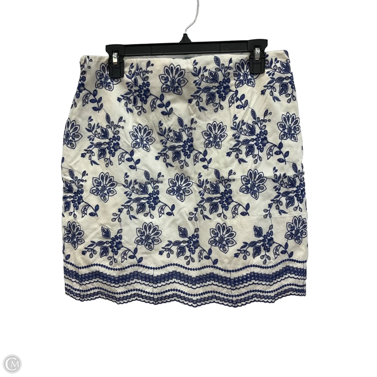 Skirt Mini & Short By Loft In Blue & White, Size: 8p