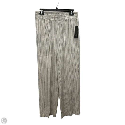 Pants Wide Leg By Agb In Tan & White, Size: S