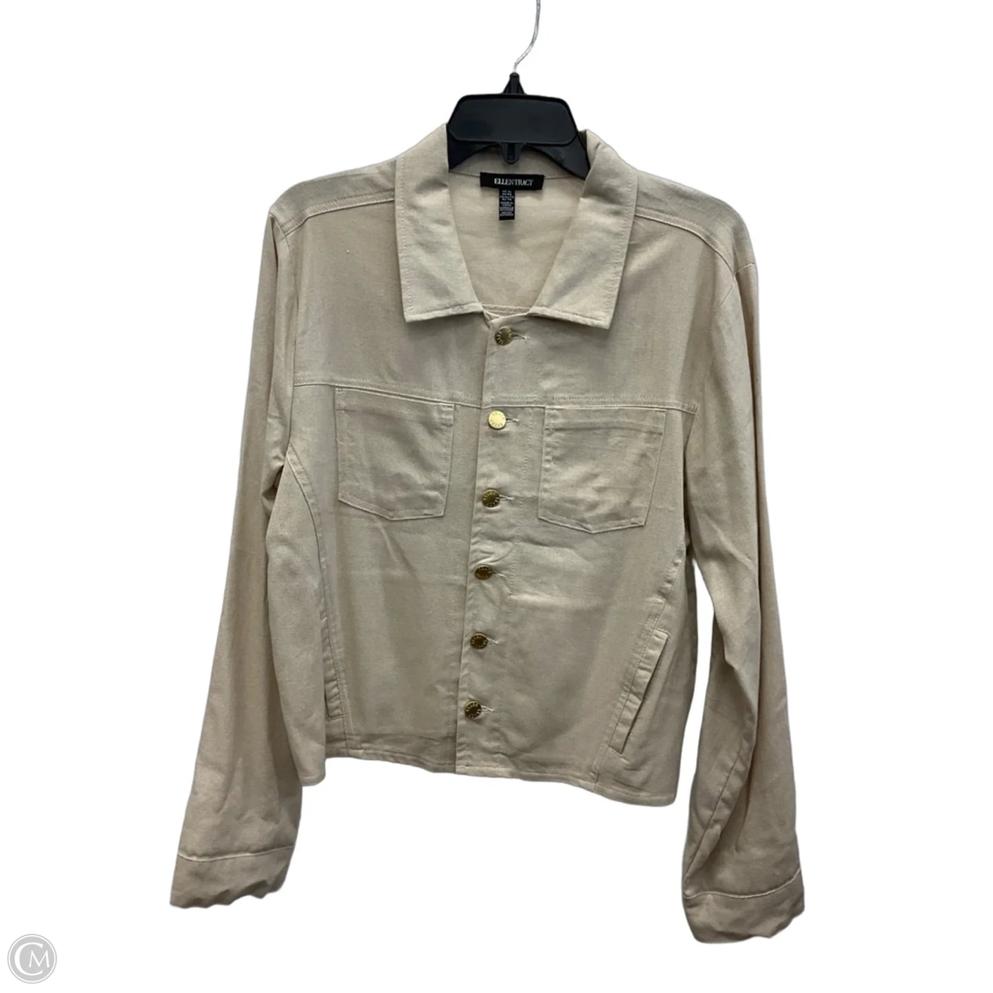 Blouse Long Sleeve By Ellen Tracy In Tan, Size: Xl
