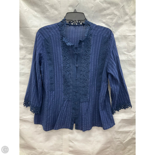 Top Long Sleeve By Cmf In Blue, Size: M