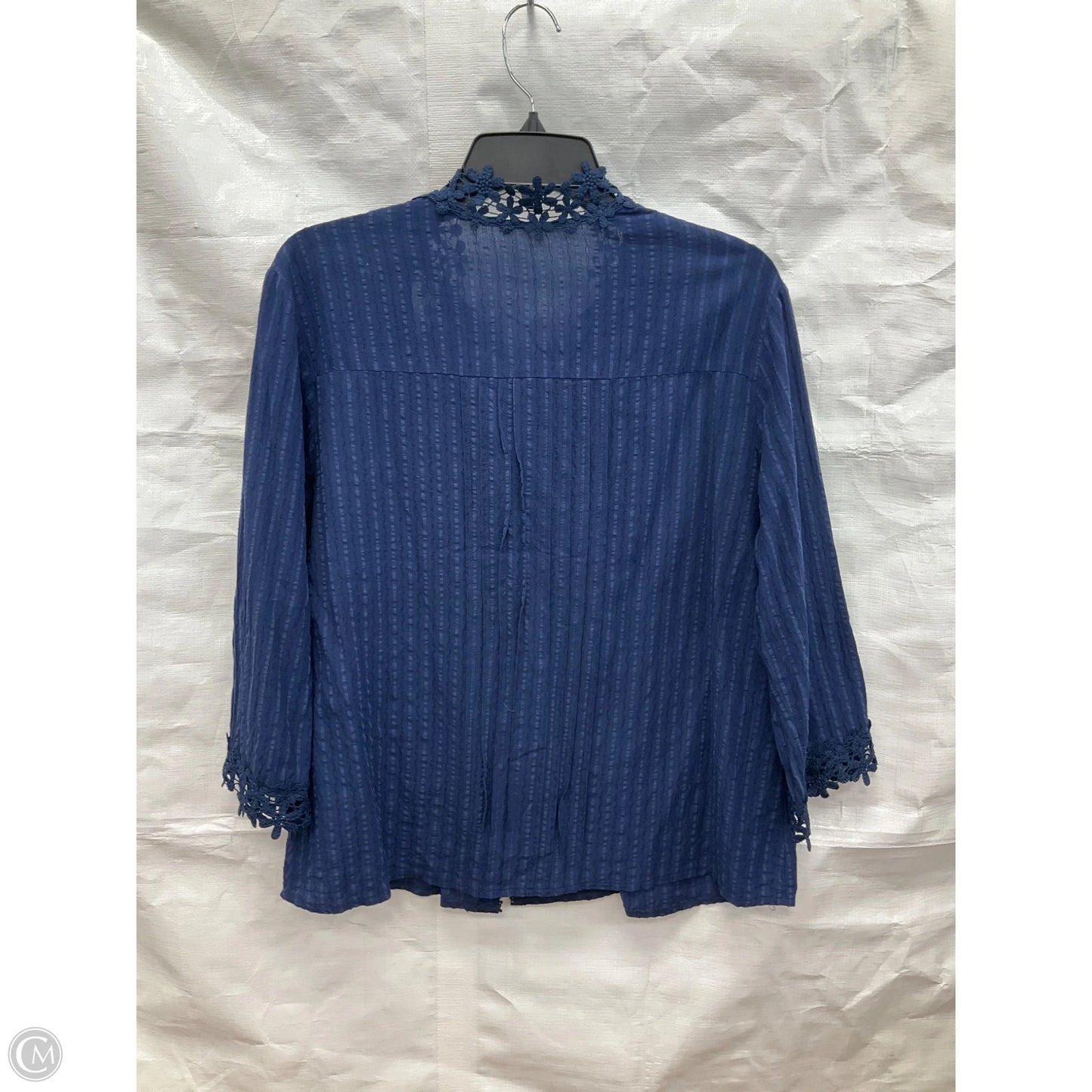 Top Long Sleeve By Cmf In Blue, Size: M