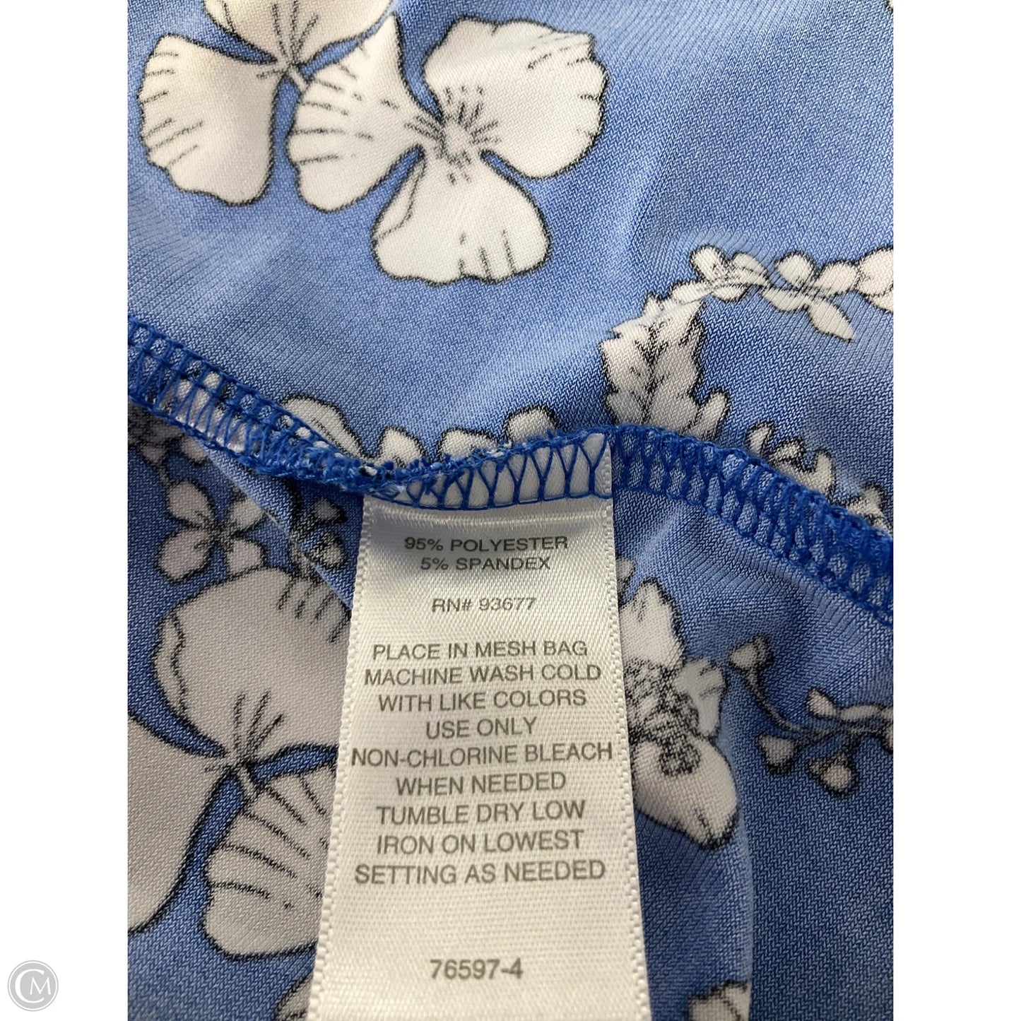 Top Short Sleeve By Liz Claiborne In Blue Denim, Size: M