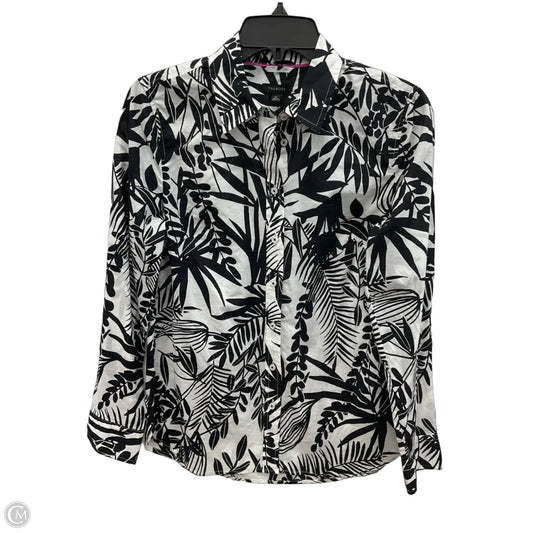 Blouse Long Sleeve By Talbots In Black & White, Size: Xs
