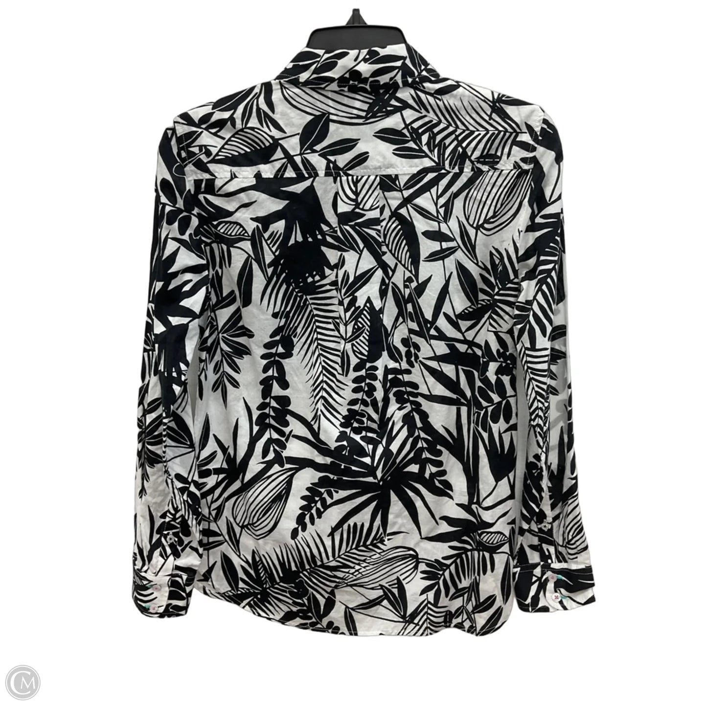 Blouse Long Sleeve By Talbots In Black & White, Size: Xs