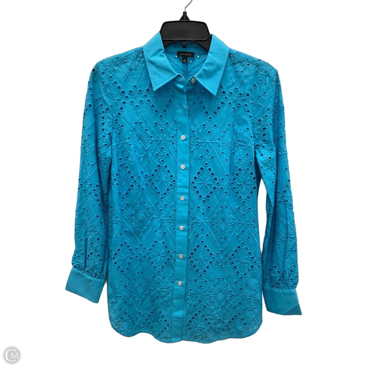 Blouse Long Sleeve By Talbots In Blue, Size: Xs