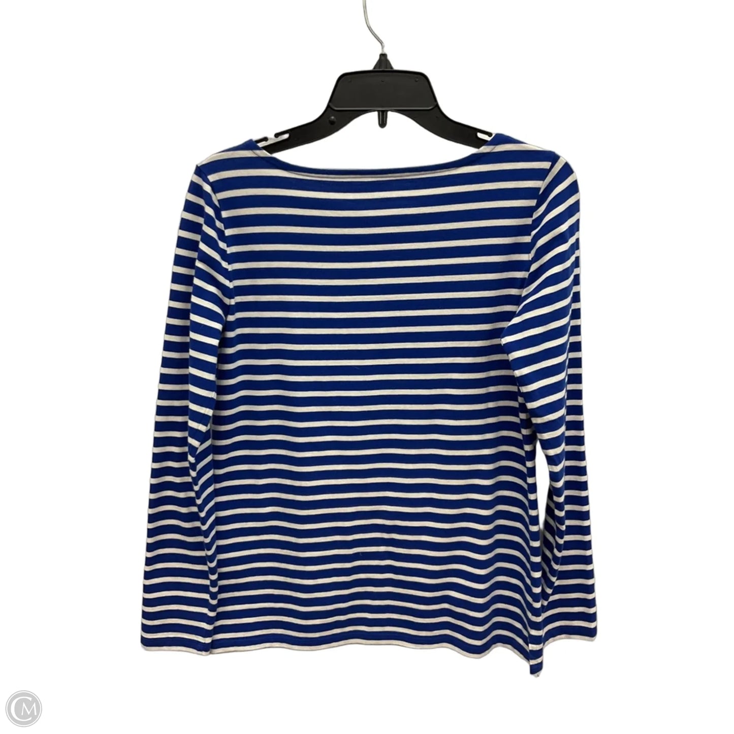 Top Long Sleeve By Talbots In Blue & White, Size: Xs