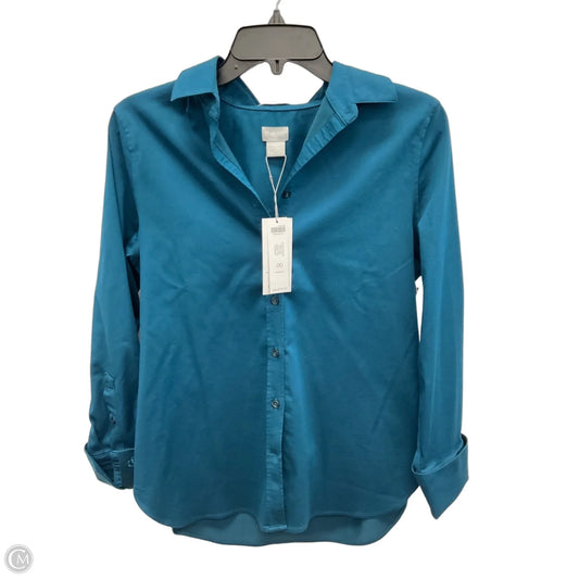 Blouse Long Sleeve By Chicos In Blue, Size: Xs