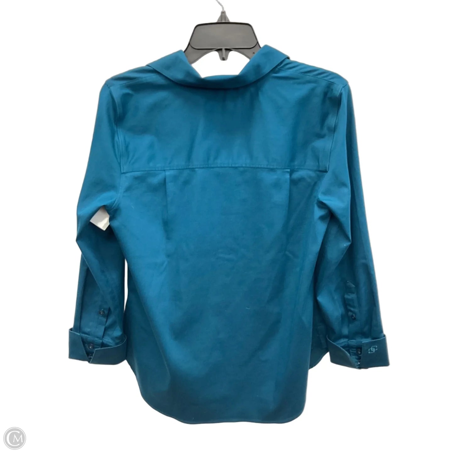 Blouse Long Sleeve By Chicos In Blue, Size: Xs