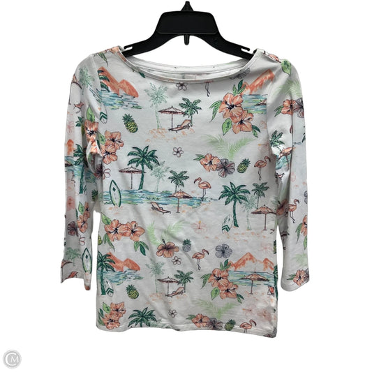Top Long Sleeve By Talbots In Green & White, Size: Xs