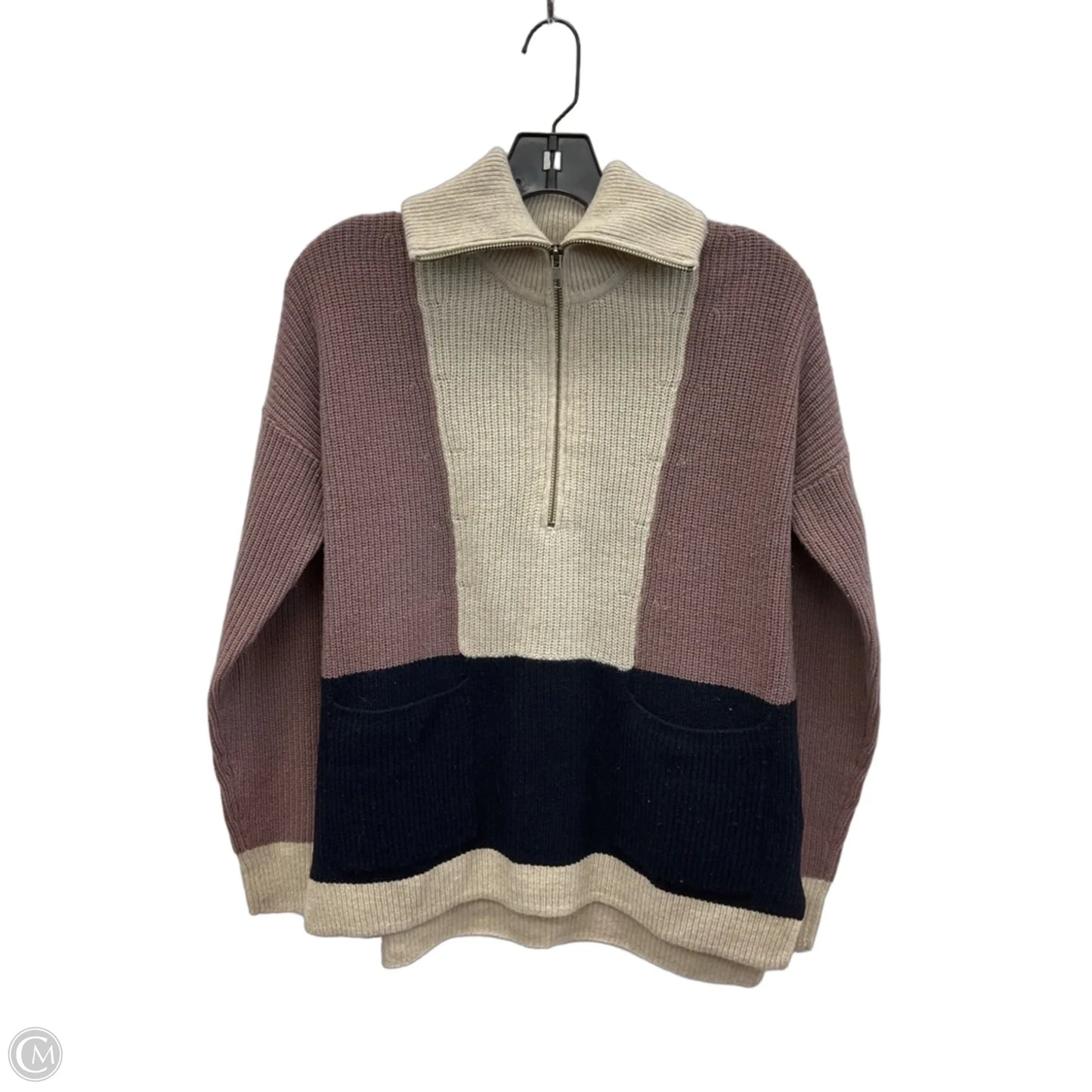 Sweatshirt Collar By Madewell In Cream & Purple, Size: Xxs
