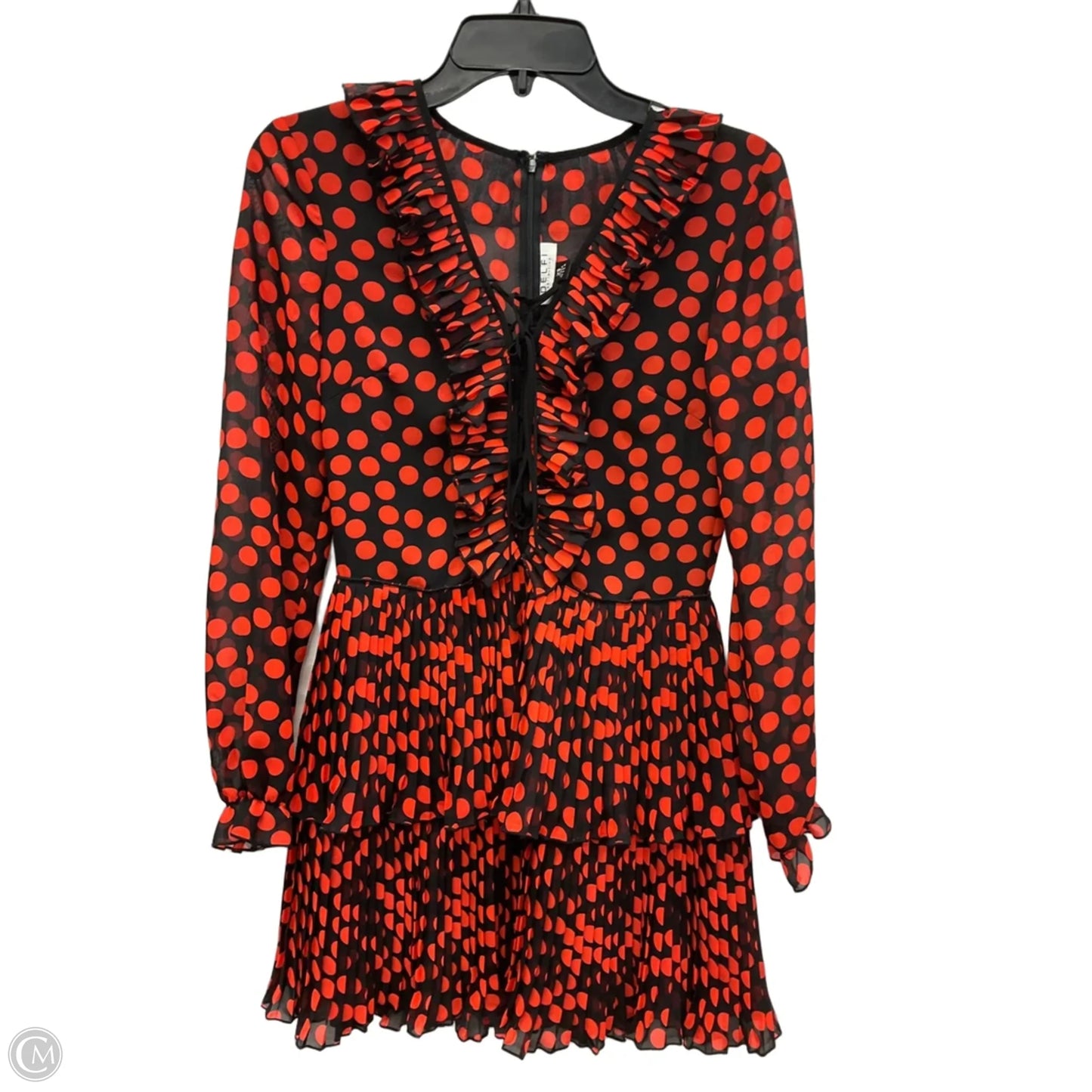 Dress Casual Short By Delfi Collective In Black & Red, Size: Xs