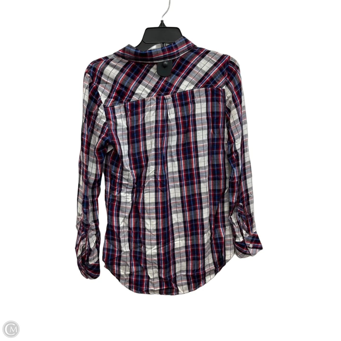 Blouse Long Sleeve By Rails In Blue Red & White, Size: Xs