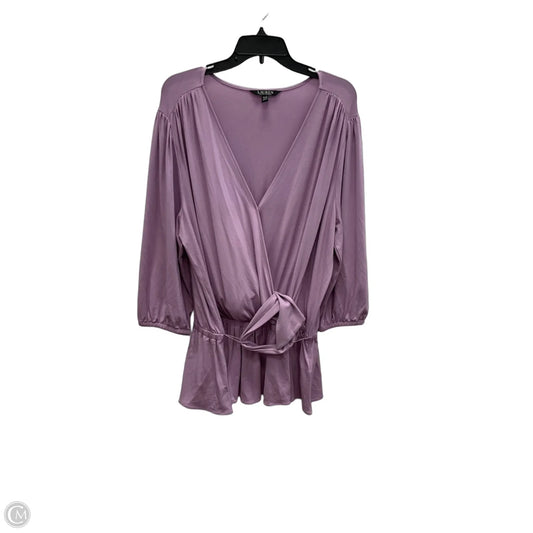 Top Long Sleeve By Lauren By Ralph Lauren In Purple, Size: 1x
