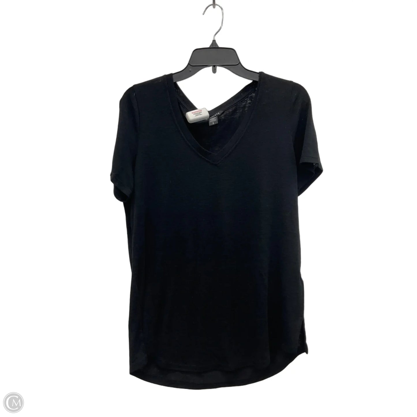 Athletic Top Short Sleeve By Athleta In Black, Size: L