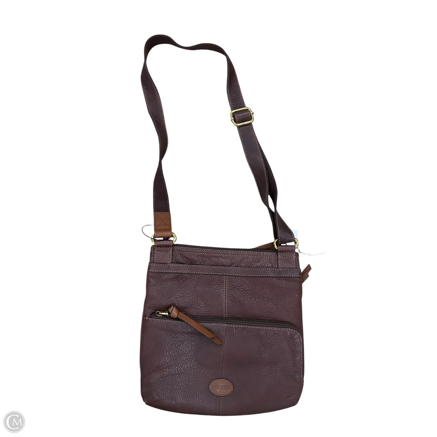 Crossbody Leather By Fossil, Size: Medium