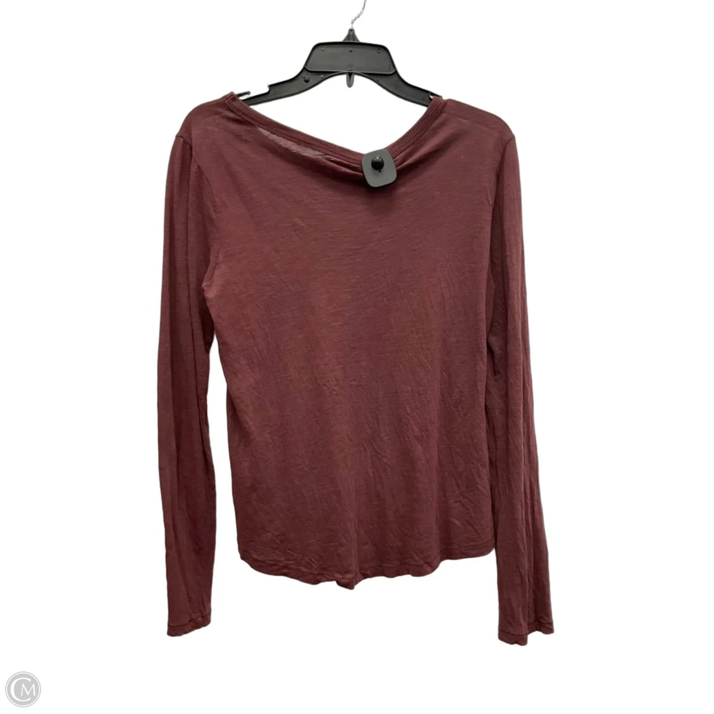 Top Long Sleeve Basic By Madewell In Maroon, Size: M