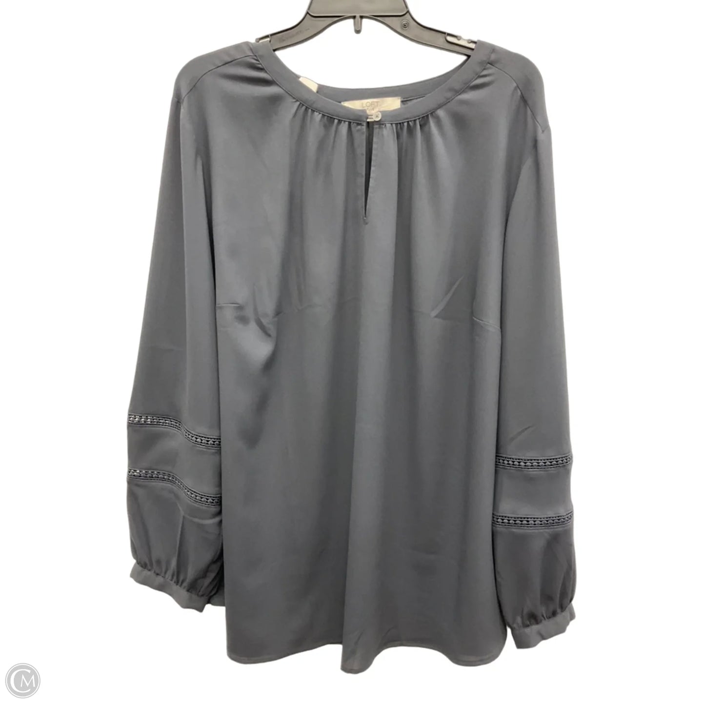 Top Long Sleeve By Loft In Grey, Size: 2x