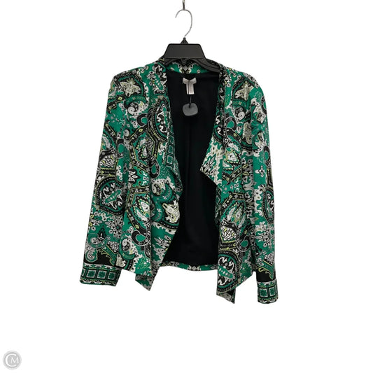 Blazer By Chicos In Black & Green, Size: L