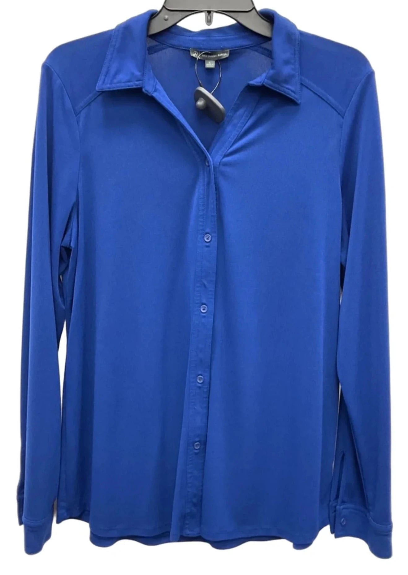 Blouse Long Sleeve By Adrianna Papell In Blue, Size: L
