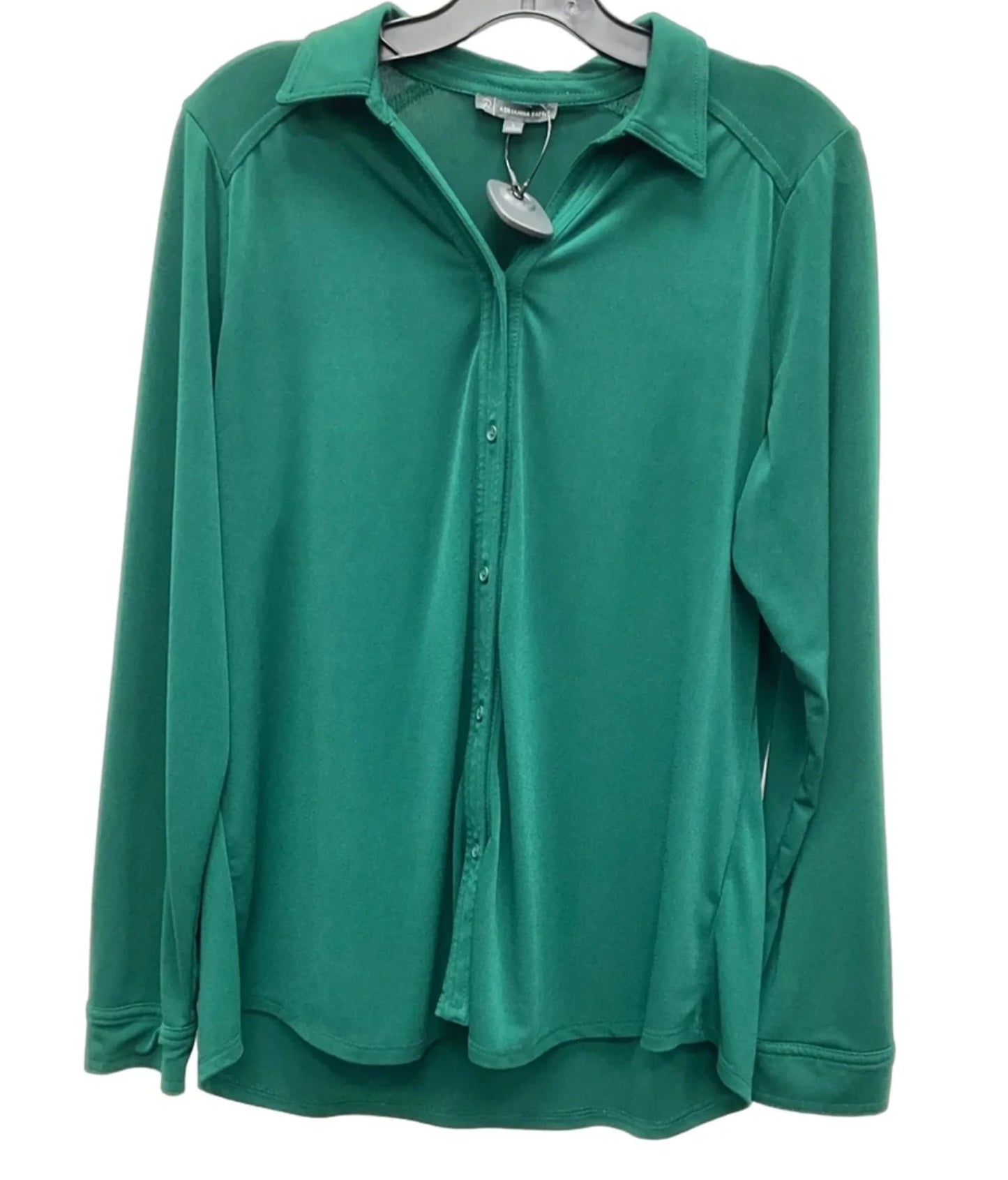 Blouse Long Sleeve By Adrianna Papell In Green, Size: L
