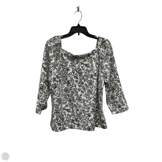 Top 3/4 Sleeve By Melloday In Black & White, Size: L