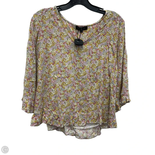 Top 3/4 Sleeve By Rachel Zoe In Floral Print, Size: L