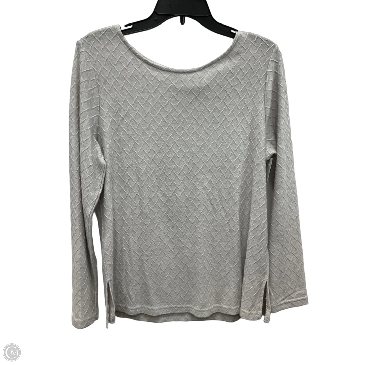 Top Long Sleeve By Mario Serrani In Grey, Size: M