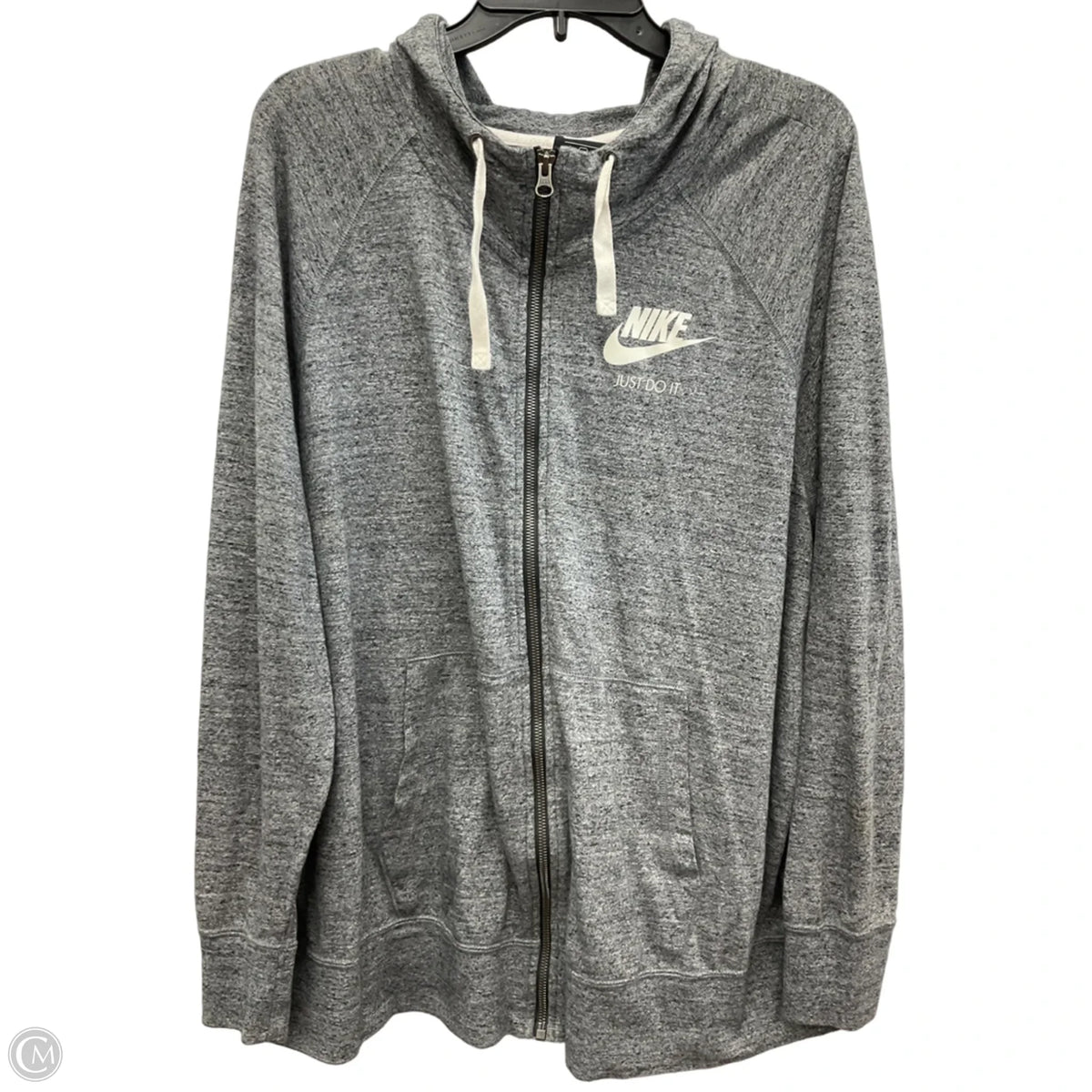 Athletic Jacket By Nike In Grey, Size: 3x