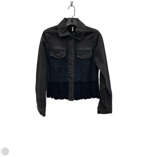 Jacket Denim By Free People In Black Denim, Size: Xs