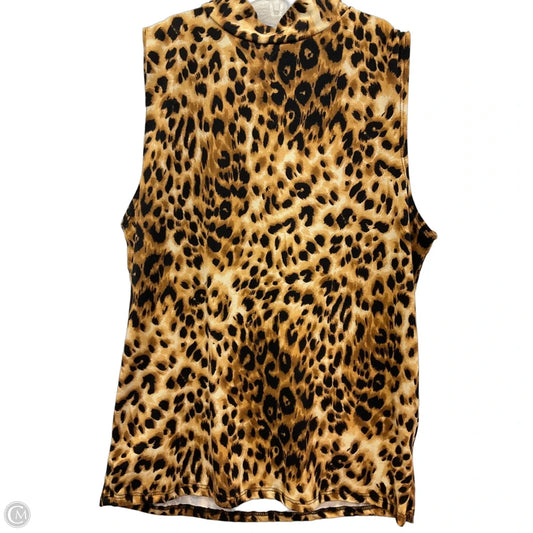 Top Sleeveless By Olivia Rae In Animal Print, Size: L