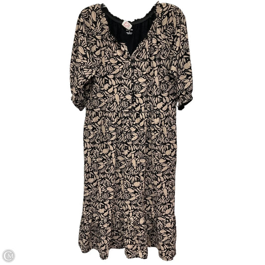 Dress Casual Midi By Cmb In Black & Tan, Size: L
