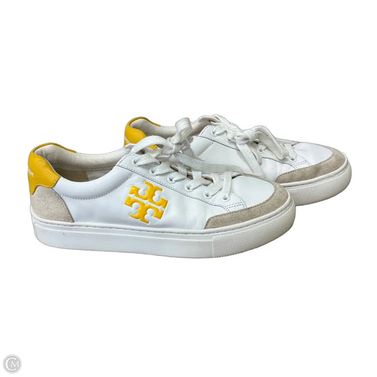 Shoes Designer By Tory Burch In White & Yellow, Size: 6