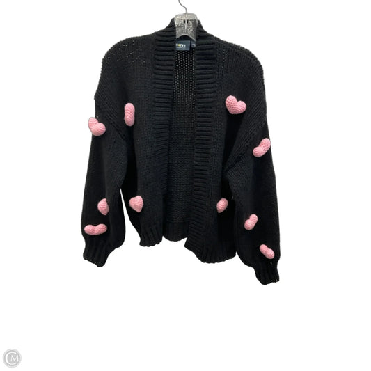 Cardigan By Maeve In Black & Pink, Size: Osfm