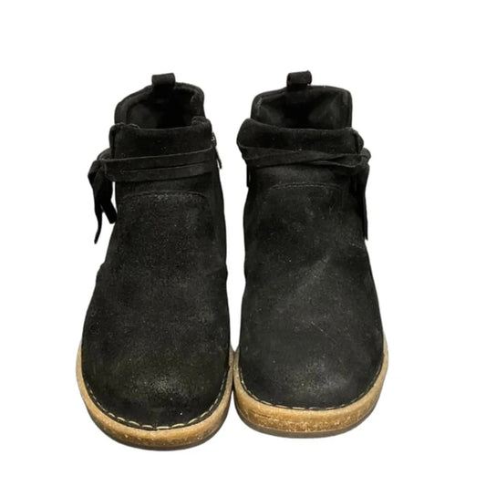 Boots Ankle Flats By Born In Black & Brown, Size: 9