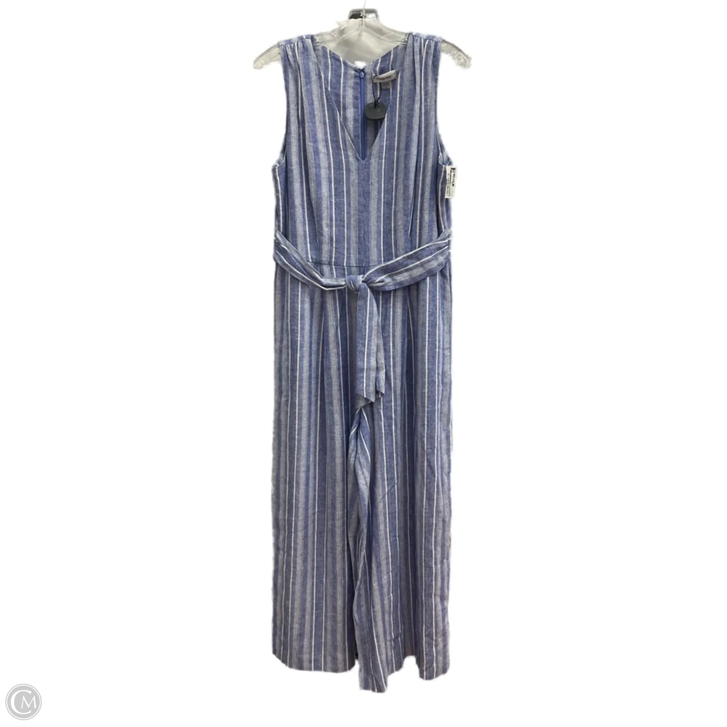 Jumpsuit By Calvin Klein In Blue & White, Size: 10