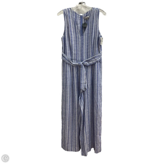 Jumpsuit By Calvin Klein In Blue & White, Size: 10