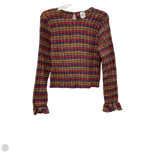 Top Long Sleeve By Maeve In Blue & Red, Size: L