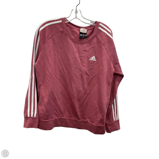 Athletic Sweatshirt Crewneck By Adidas In Pink, Size: L