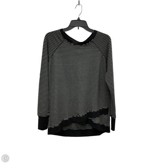 Athletic Top Long Sleeve Crewneck By Danskin In Black & White, Size: M